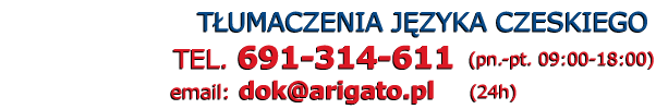 Tłumacz czeski - Telefon: 691 314 611